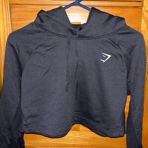 Black Gymshark Cropped Hoodie